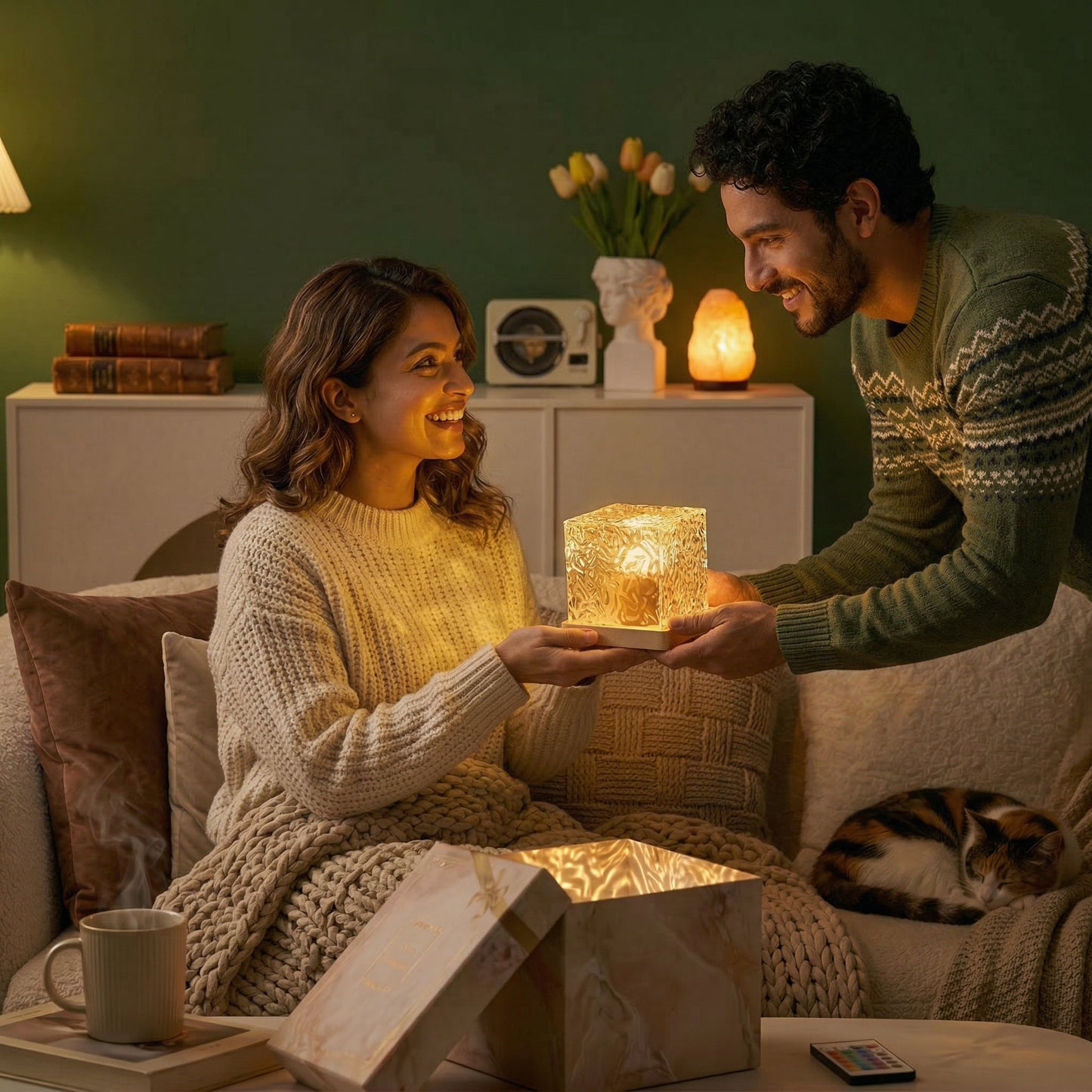 Ripple Glow Cube Lamp