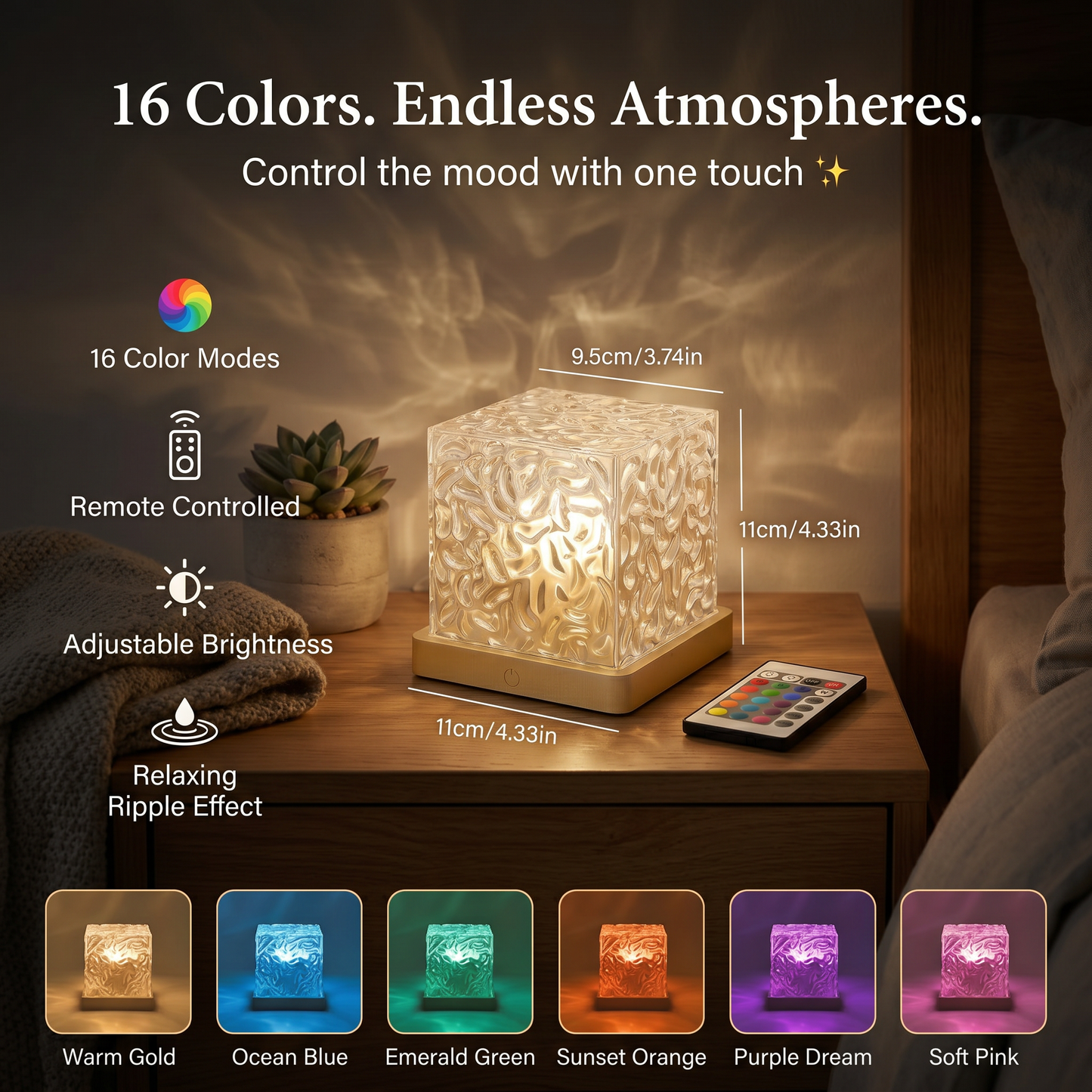 Ripple Glow Cube Lamp